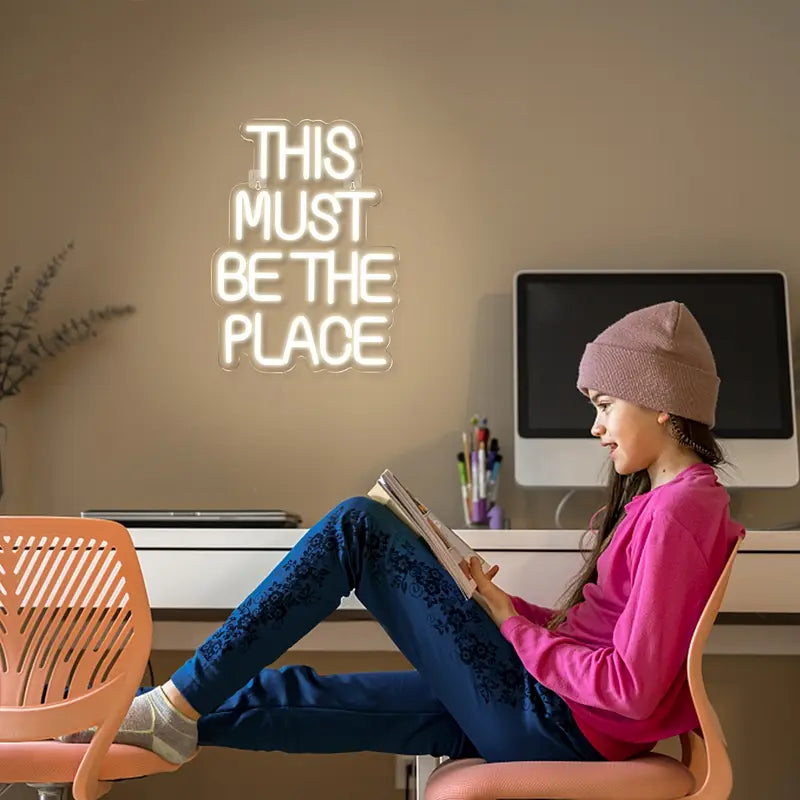 "This Must Be the Place" LED Neon Sign – USB Powered
