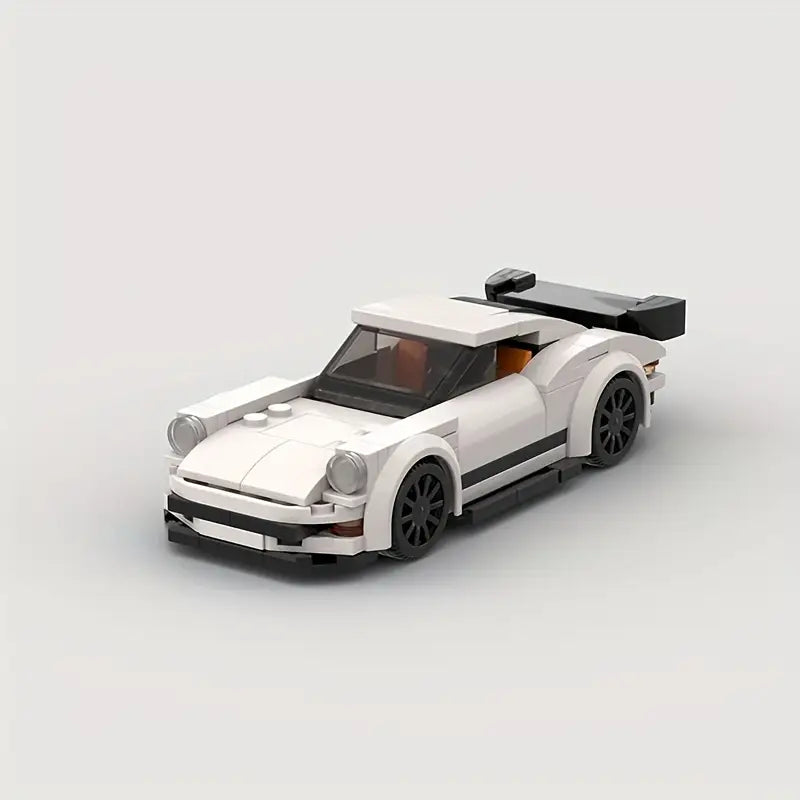 White Porsche 911 Classic Supercar Building Set
