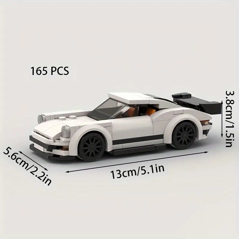 White Porsche 911 Classic Supercar Building Set