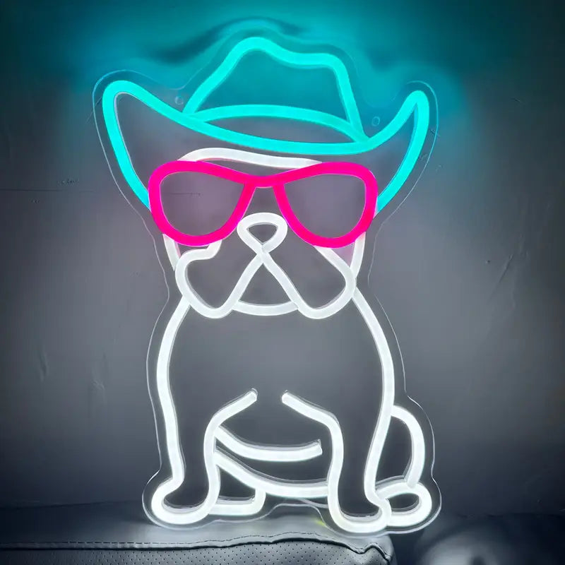 Adorable Barking Puppy LED Neon Sign – Colorful USB Night Light for Pet Lovers