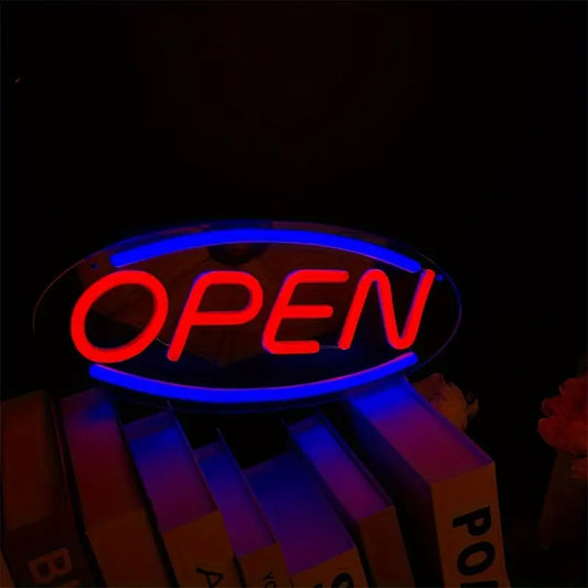 Open Neon Sign – USB Powered Wall Decor for Shops, Bars & Cafés | Touch-Controlled, Energy-Efficient Business Display