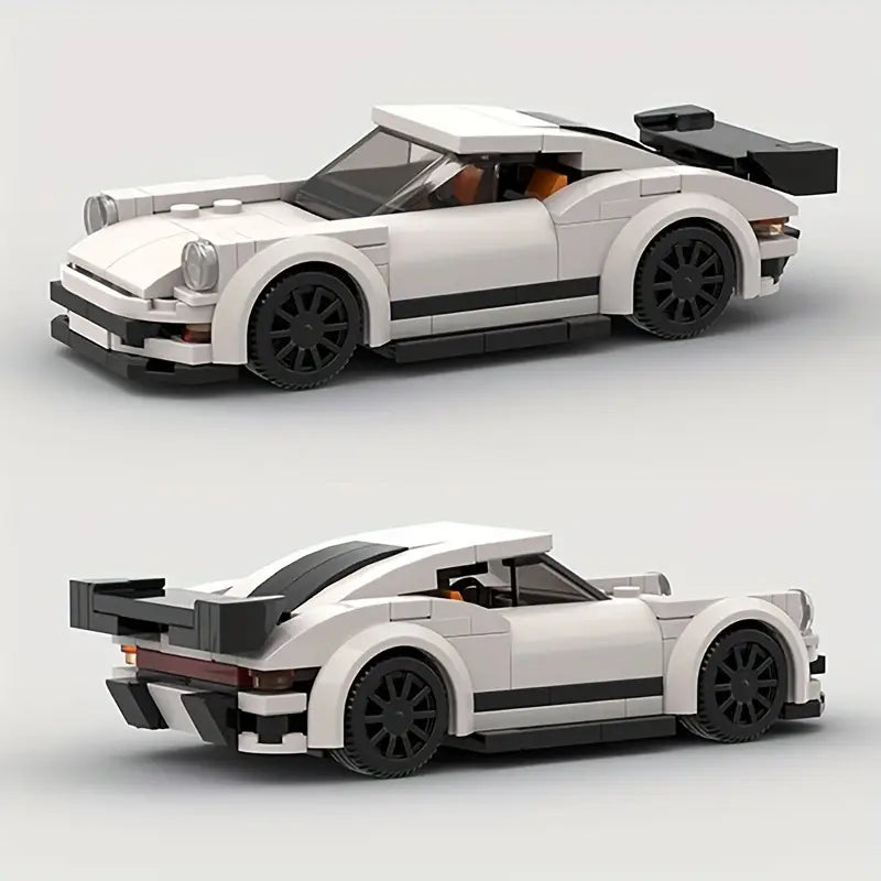 White Porsche 911 Classic Supercar Building Set