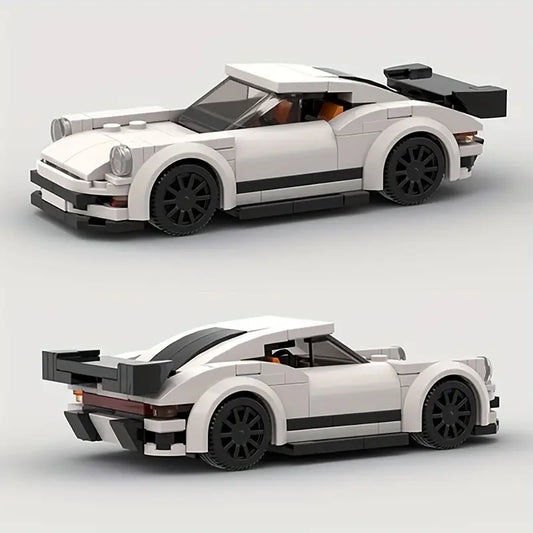 White Porsche 911 Classic Supercar Building Set