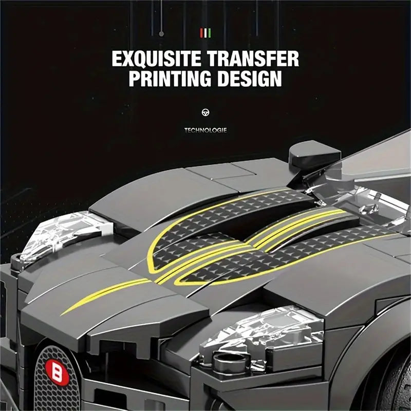 Bugatti-Inspired Black Phantom Supercar Building Set