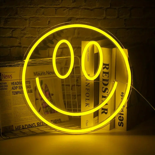 Smiley Face LED Neon Sign – USB Powered Wall Light