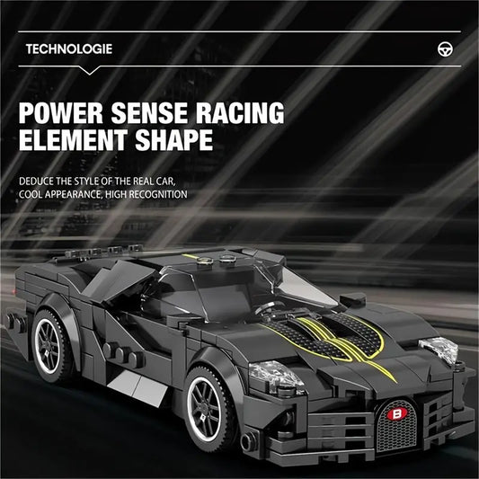 Bugatti-Inspired Black Phantom Supercar Building Set