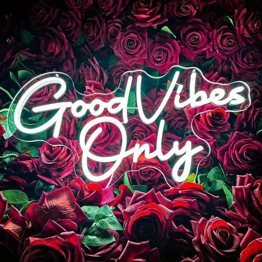 "Good Vibes Only" LED Neon Sign – USB Powered
