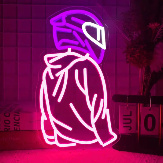Motorcycle Helmet LED Neon Sign